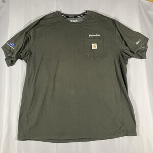Carhartt Budweiser Shirt Mens 2XL Green Force Pocket Tee Folds Of Honor